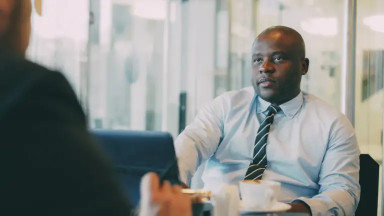 Professional client consultation in a modern office